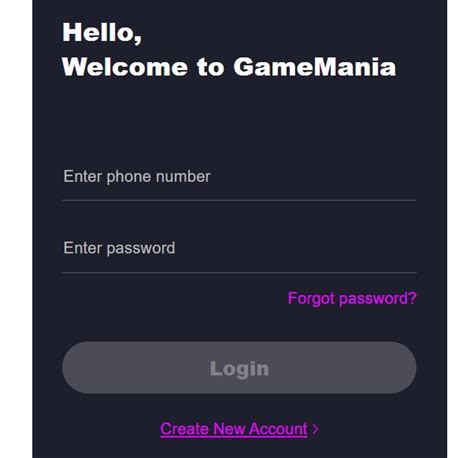 gamemania account login